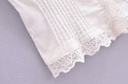 Women's Pure Lace Flounce Trim Top and Skirt Two-Piece Set