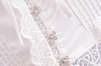 Women's Pure Lace Flounce Trim Top and Skirt Two-Piece Set