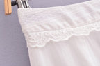 Women's Pure Lace Flounce Trim Top and Skirt Two-Piece Set