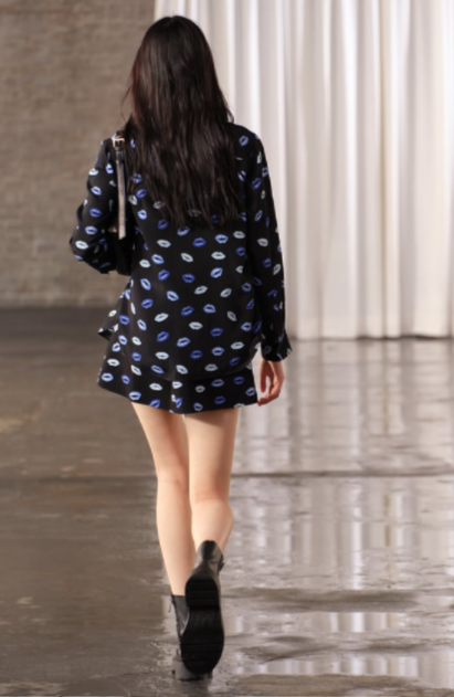 Winter Women Clothing Printing Shirt Skirt