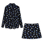 Women's Winter Women Clothing Printing Shirt Skirt