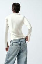 Women's Spring Women Loose Bow Silk Satin Textured Shirt