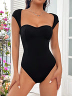 Women's Women’s Black Backless V Neck Fitted Jumpsuit
