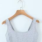 Women's Spring Back Strap Elastic Dress Two-Piece Set