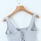 Women's Spring Back Strap Elastic Dress Two-Piece Set