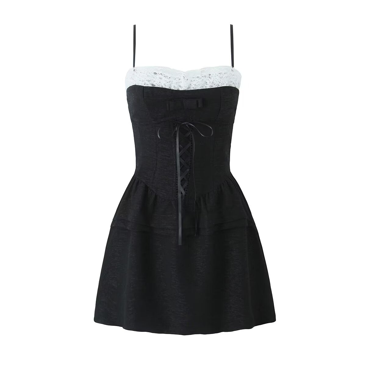 Women's Bow-Detail Lace-Trim Dress