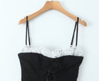 Women's Bow-Detail Lace-Trim Dress
