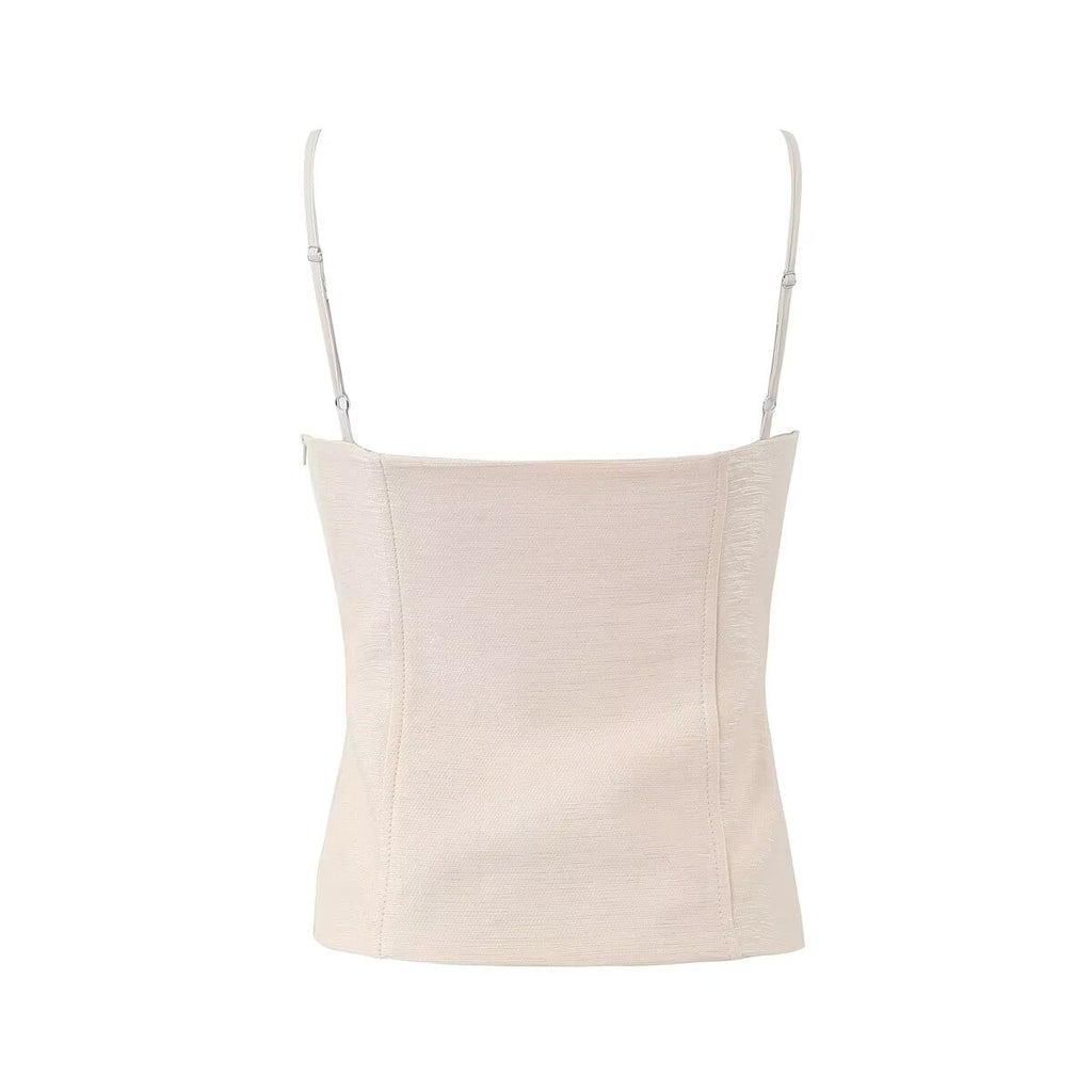 's Sweet Bow Bandage Girl Lace Splicing Sling Small Tank Top