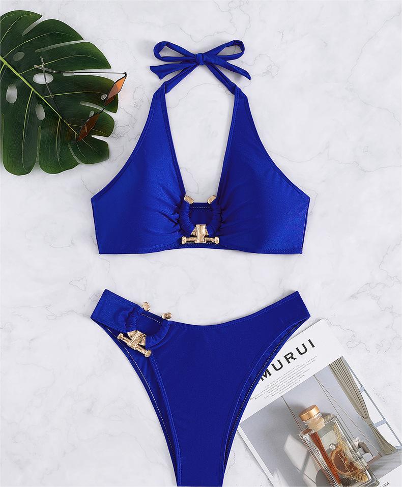 Split Metal Bikini Swimwear