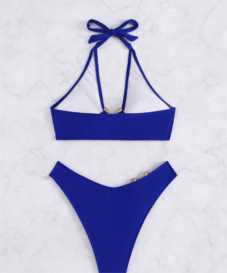 Split Metal Bikini Swimwear