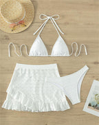 Three White Bikini Swimwear