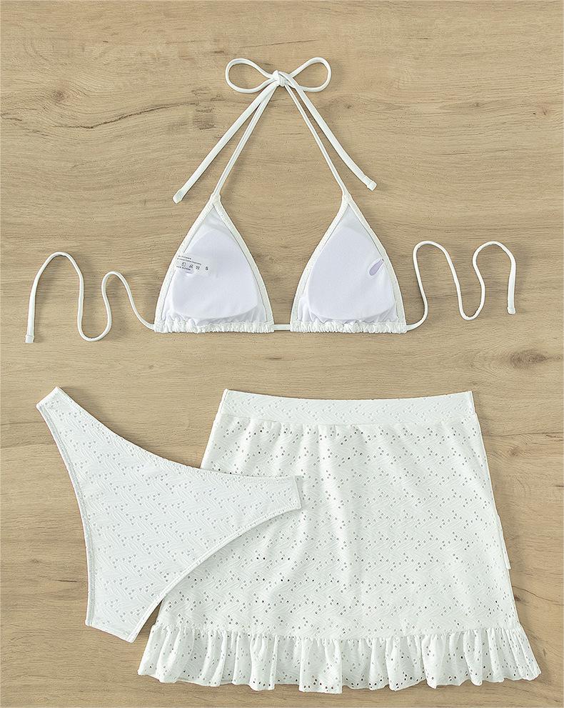 Three White Bikini Swimwear