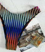 Corrugated Strip Bikini Swimwear