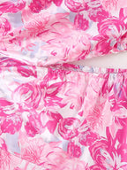 Women's Pink One-Shoulder Printed Sleeveless Dress