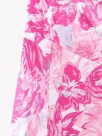 Women's Pink One-Shoulder Printed Sleeveless Dress