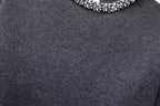 Women’s Multicolor Rhinestone Sequin Crew Neck Sweater