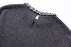 Women’s Multicolor Rhinestone Sequin Crew Neck Sweater