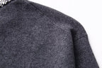 Women’s Multicolor Rhinestone Sequin Crew Neck Sweater
