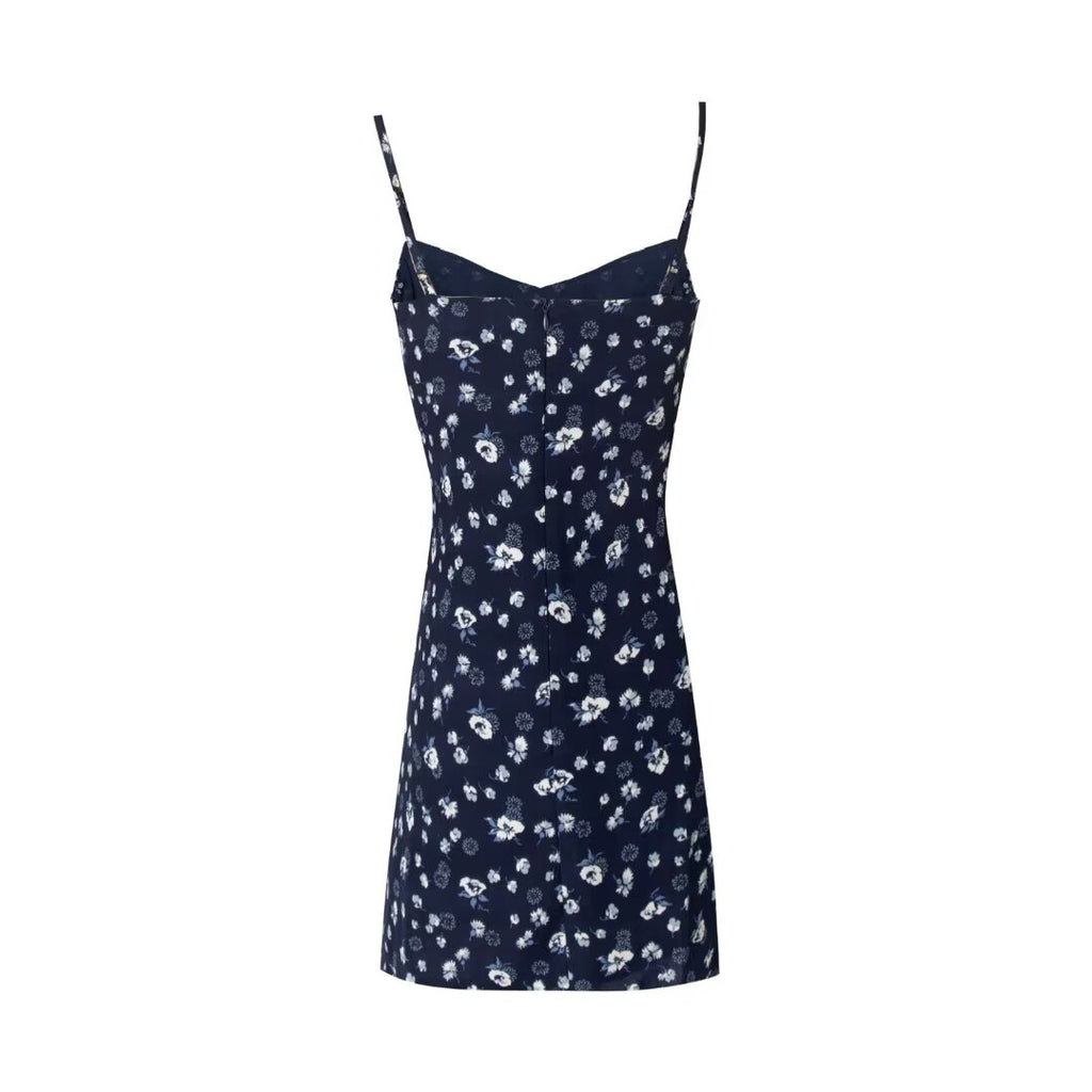 Women's Slit Floral V-Neck Mini Dress