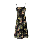 Women's Early Spring Retro Loose Vacation Casual Black Dress
