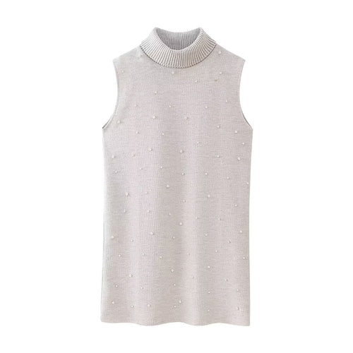 Women's Winter Women Clothing Casual Artificial Decorated Pearls Dress