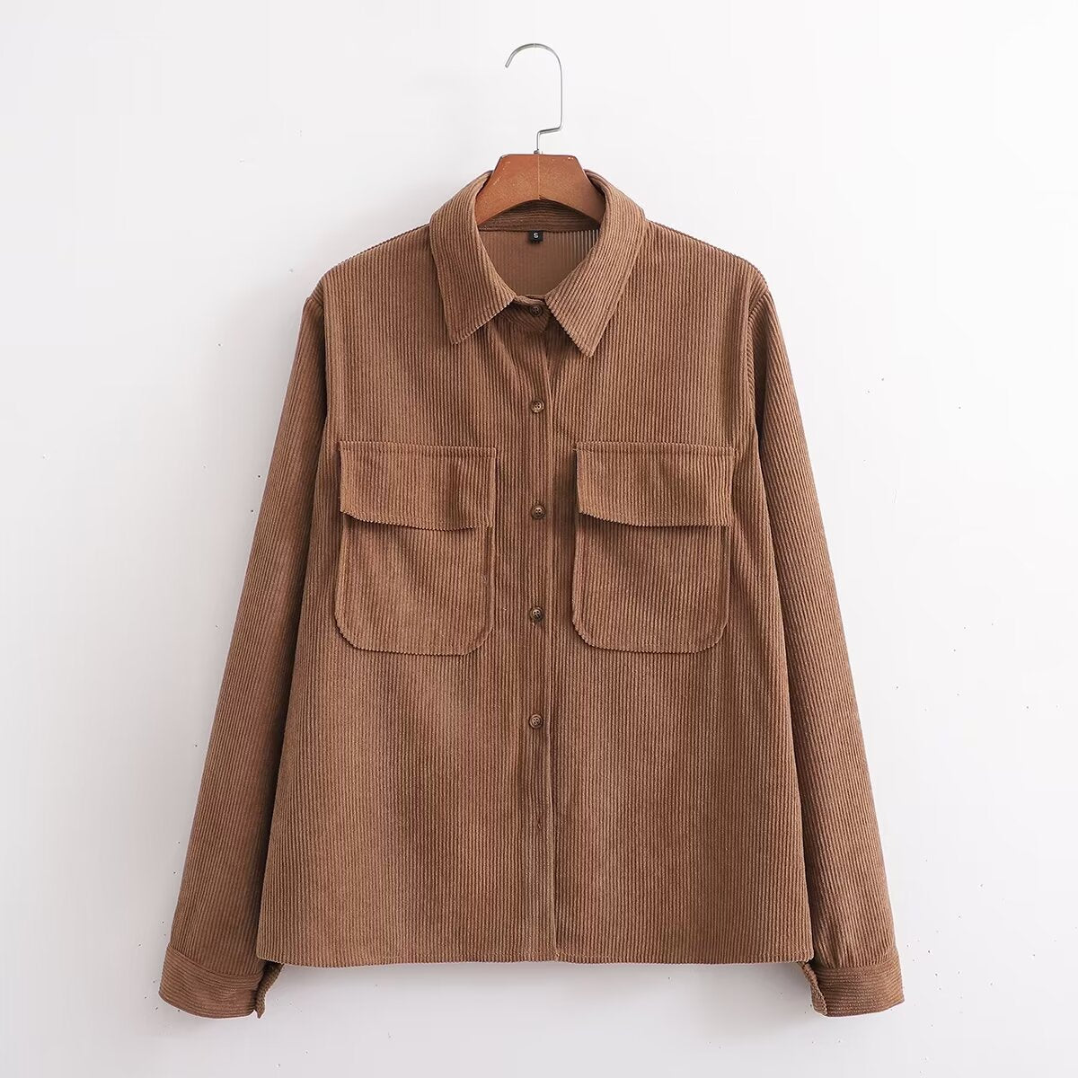 Women's Slimming Work Clothes Corduroy Long Sleeve Shirt