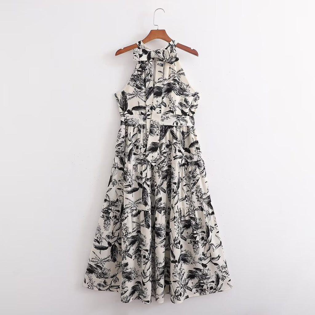 Printed Halter Maxi Dress