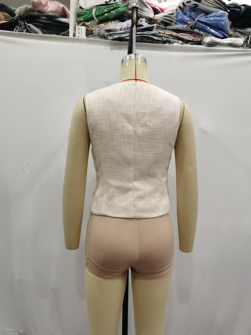 Women's Summer Women Clothing Square Collar Solid Color All Matching Single-Breasted Slim Vest Top