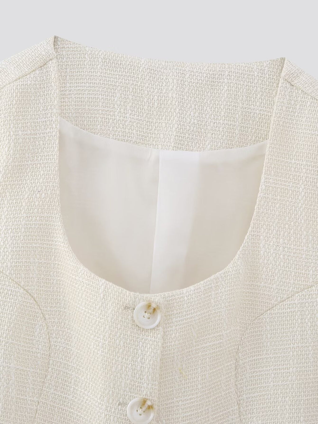 Women's Summer Women Clothing Square Collar Solid Color All Matching Single-Breasted Slim Vest Top