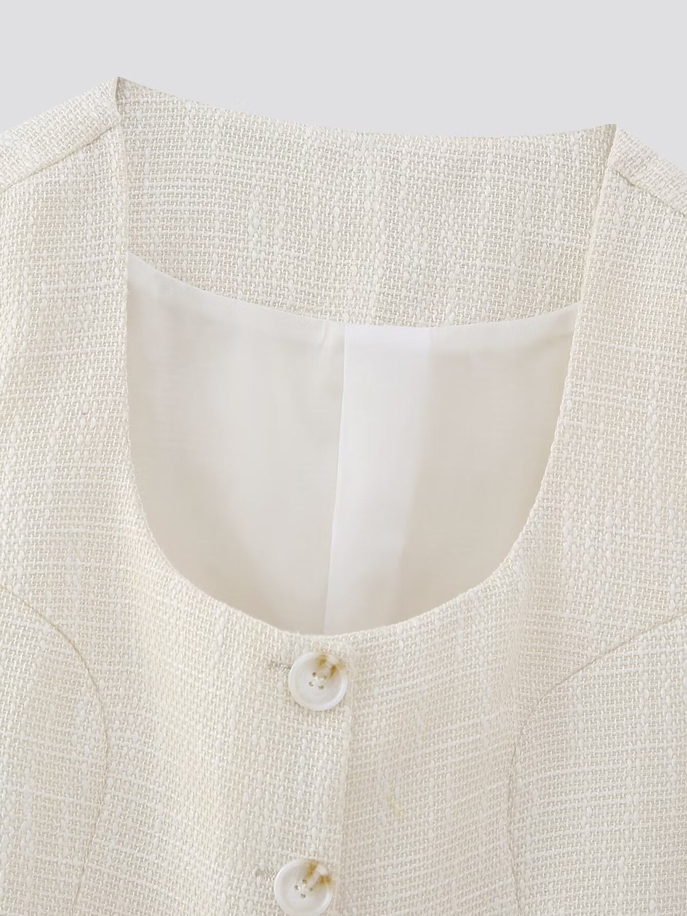 Women's Summer Women Clothing Square Collar Solid Color All Matching Single-Breasted Slim Vest Top