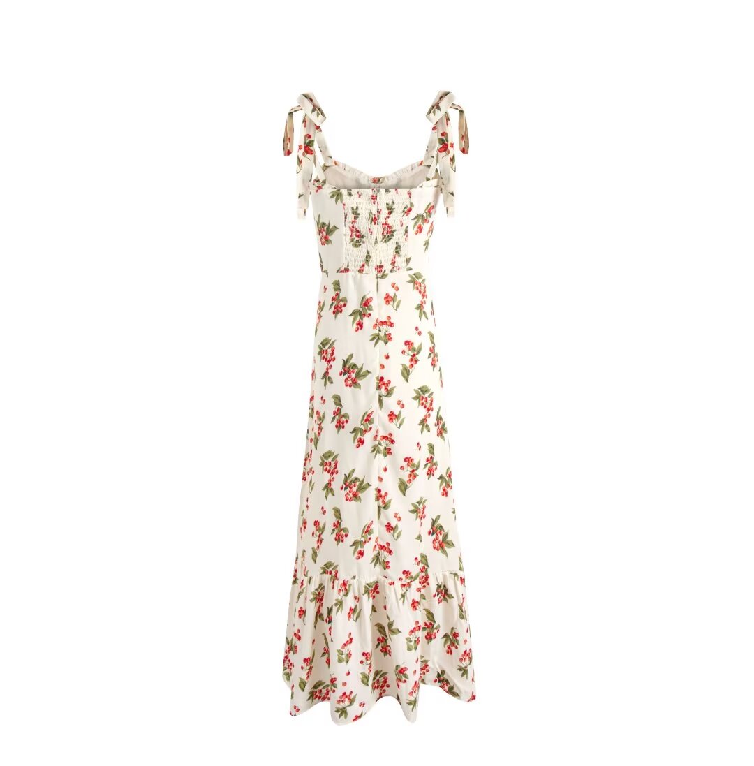 Cherry-Print Holiday Dress