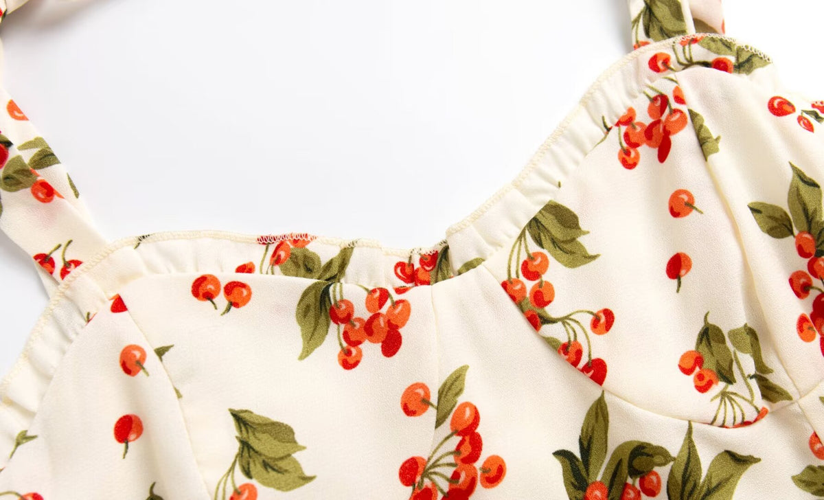 Cherry-Print Holiday Dress