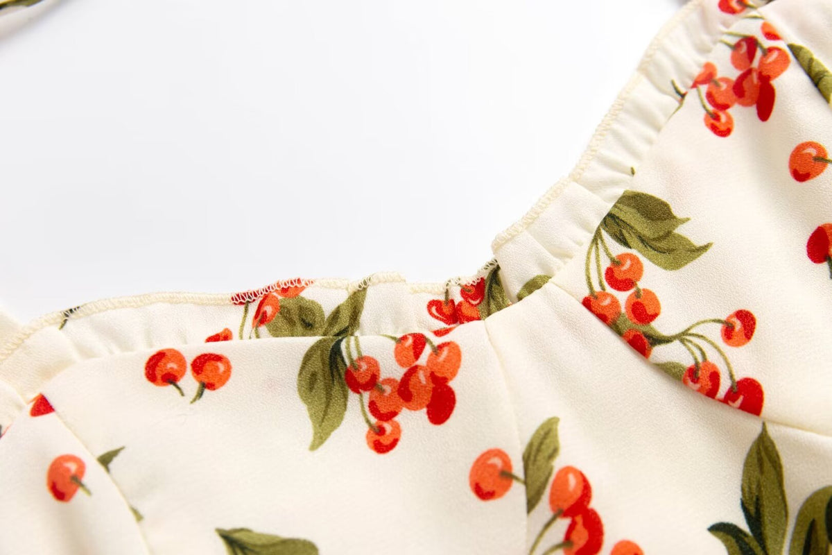 Cherry-Print Holiday Dress