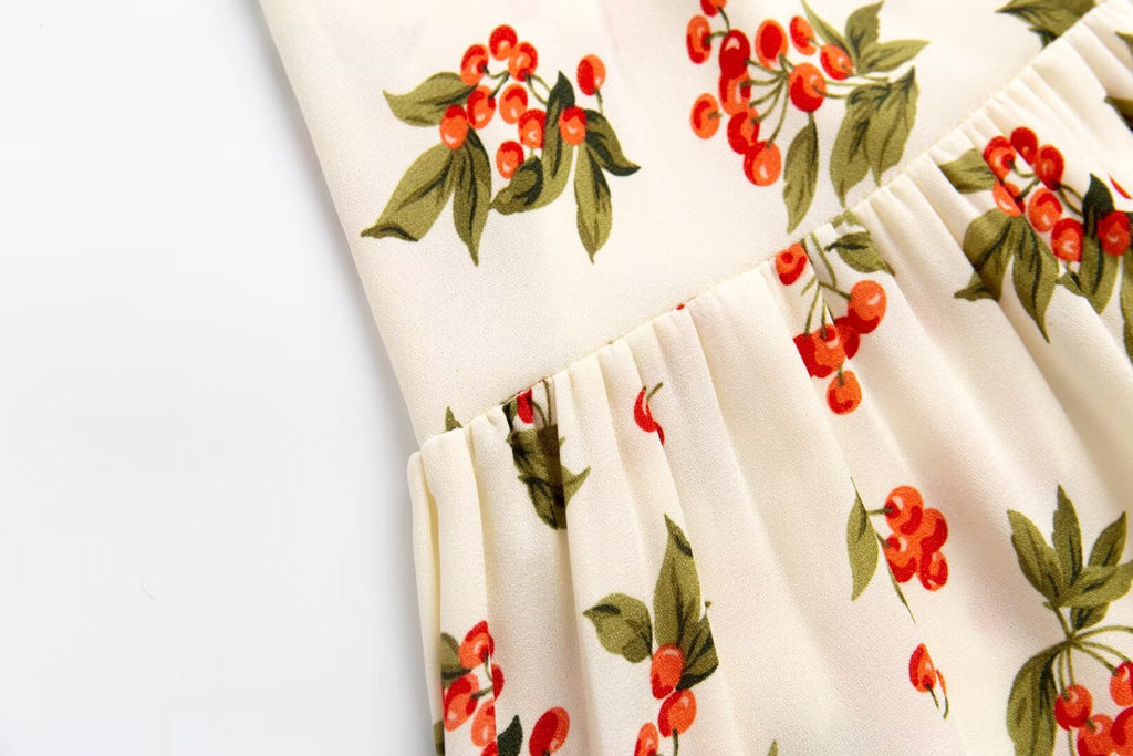 Cherry-Print Holiday Dress