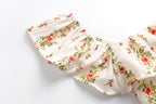 Women’s White Floral Ruffle Smocked Crop Camisole