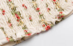 Women’s White Floral Ruffle Smocked Crop Camisole