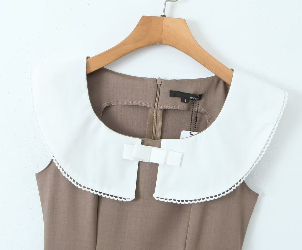 Color-Block Bow-Detail Dress