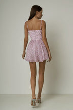 Women's Lace Up Floral Halter Vacation Dress