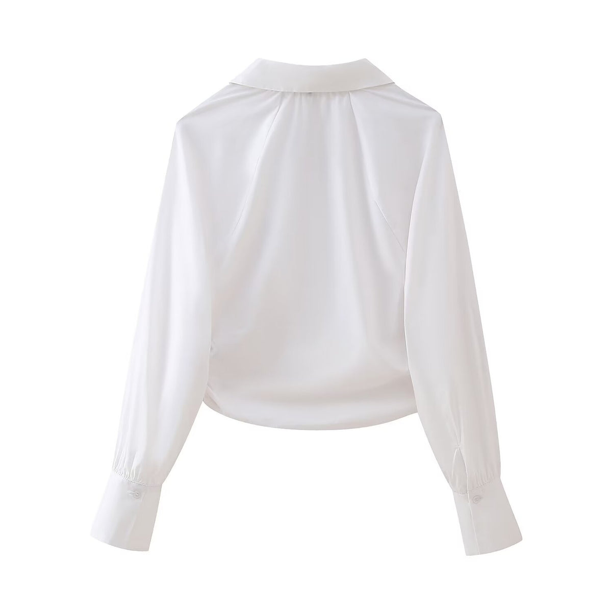 Women's Pleated Short Poplin Shirt