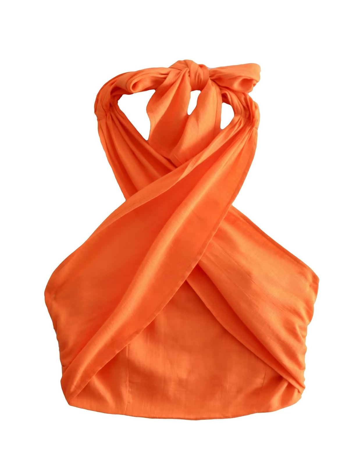 's Fall Backless Slim Fit Cotton Linen Halter Tank Top