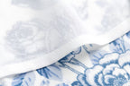 Blue & White Print Square-Neck Sleeveless Dress