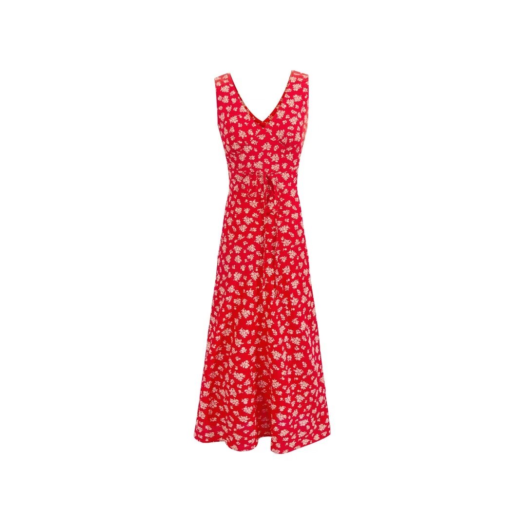 Women's V Neck Slim Fit Spring Women Clothing Printed Sexy Dress
