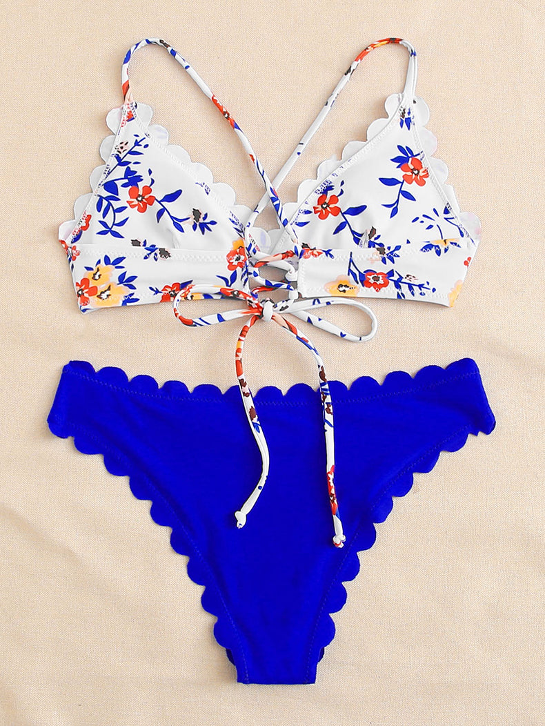 Split Lace Bikini Swimwear
