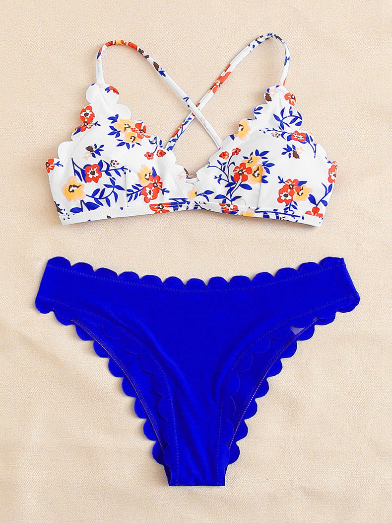 Split Lace Bikini Swimwear