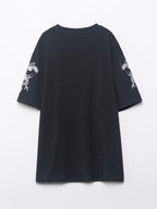 Women’s Washed Animal Print Long Sleeve Top