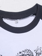 Women’s Contrast Animal Print Cropped T Shirt
