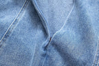 Women's French Casual Pleated Washed Denim Chic Dress