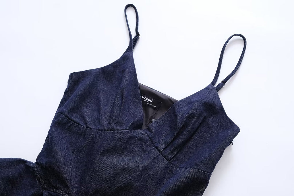 Women's Summer Women Clothes Sexy Ruffled Spaghetti Straps Denim Jacket