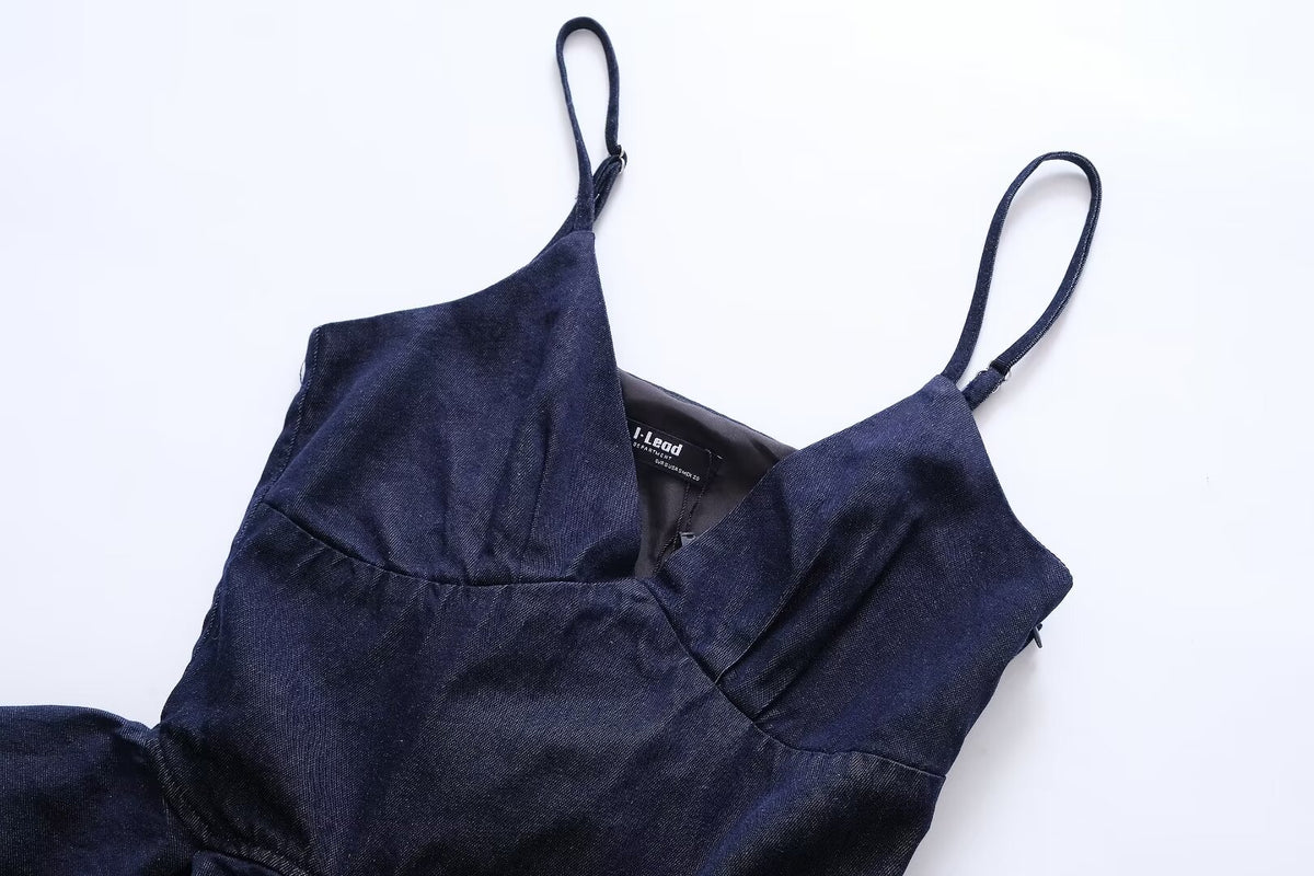 Women's Summer Women Clothes Sexy Ruffled Spaghetti Straps Denim Jacket