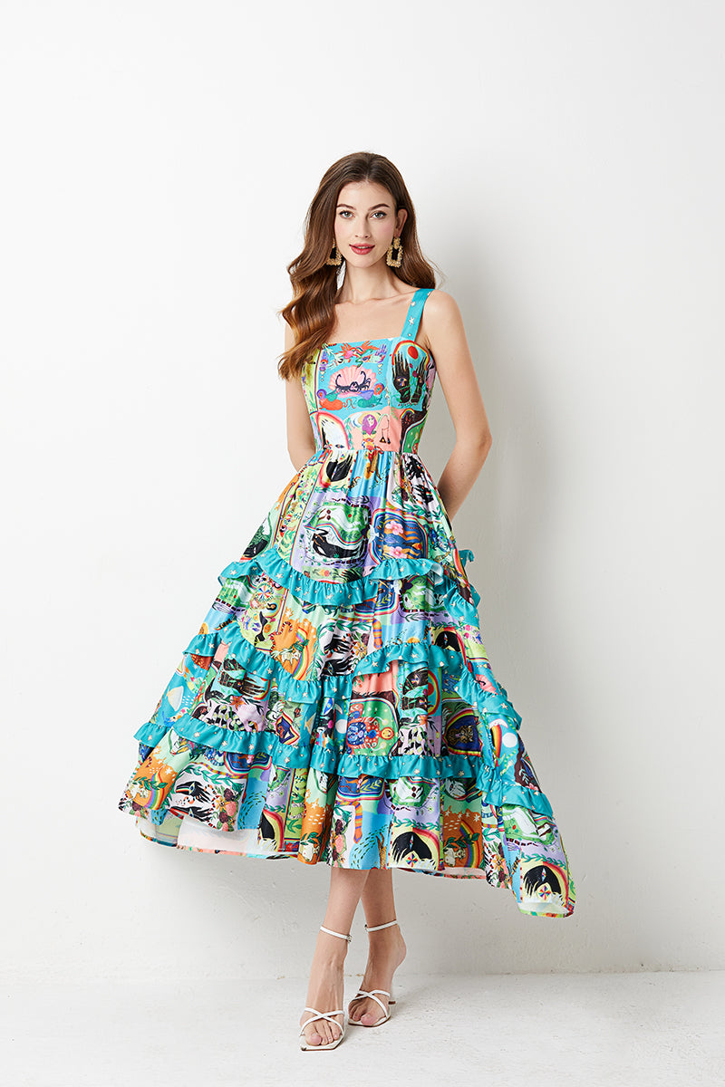 Women's 's Floral Print A-Line Dress